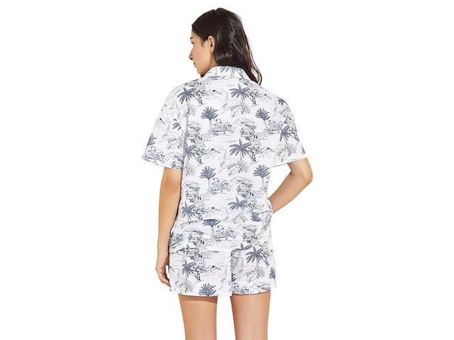 Eberjey Organic Sandwashed Cotton Printed - The Short PJ Set (Riviera Toile Coastal ) Women's Pajama Sets Product Image