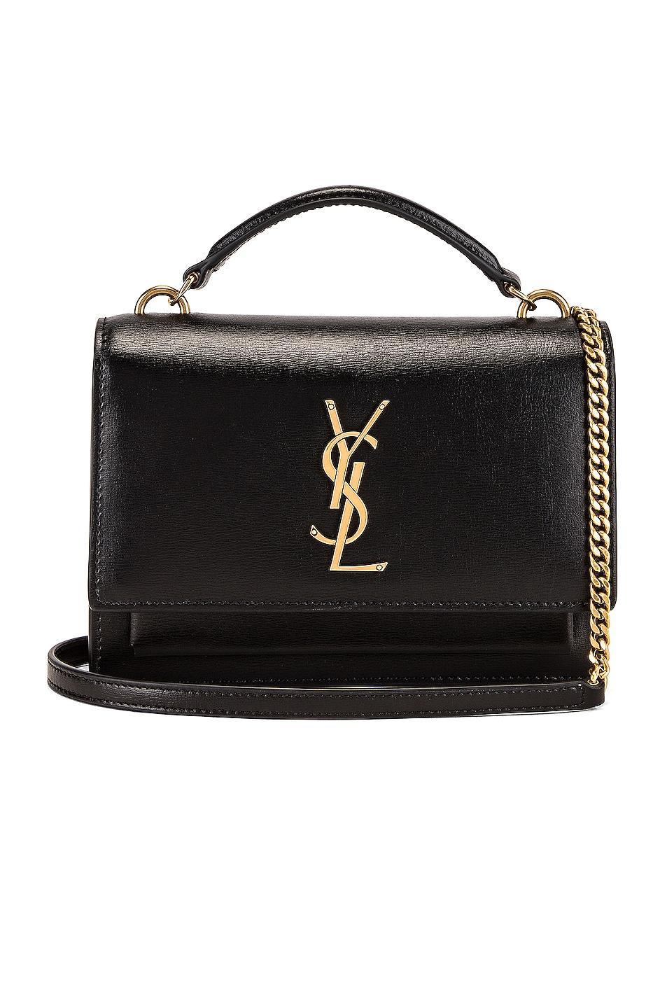 Saint Laurent Sunset Top Handle Chain Wallet Bag in Black Product Image