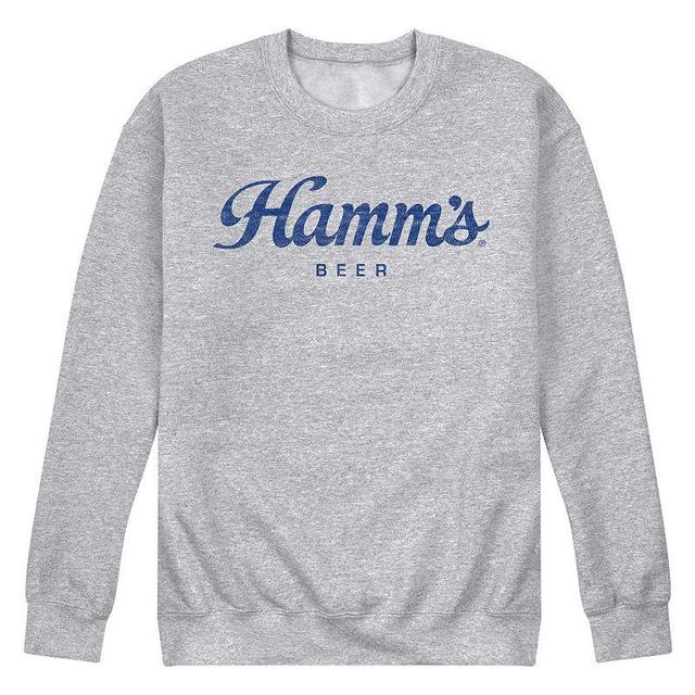 Mens Hamms Can Grid Fleece Sweatshirt Grey Gray Product Image