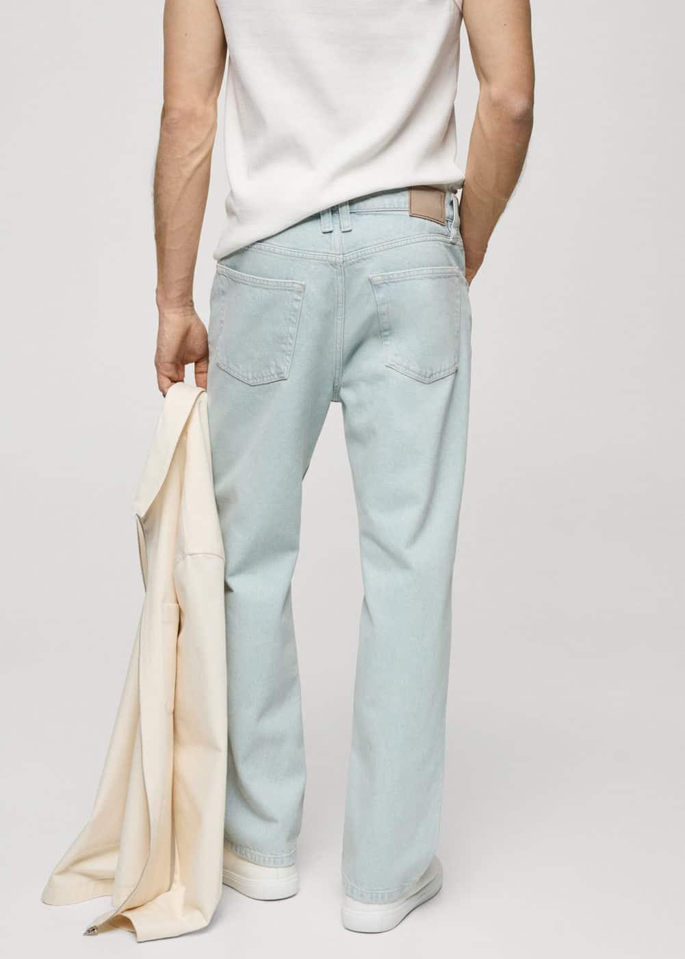 MANGO MAN - Relaxed fit washed effect jeans bleach blueMen Product Image