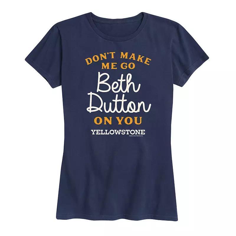 Womens Yellowstone Go Beth Dutton Graphic Tee, Girls Blue Product Image