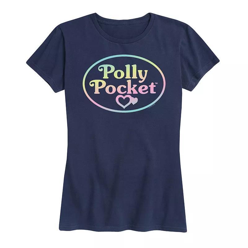 Womens Polly Pocket Ombre Logo Graphic Tee Blue Product Image