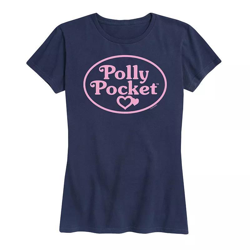 Womens Polly Pocket Pink Logo Graphic Tee Blue Product Image