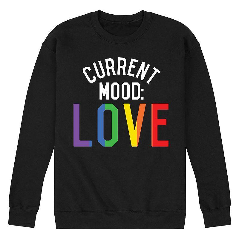 Mens Current Mood Love Fleece Sweatshirt Med Grey Product Image