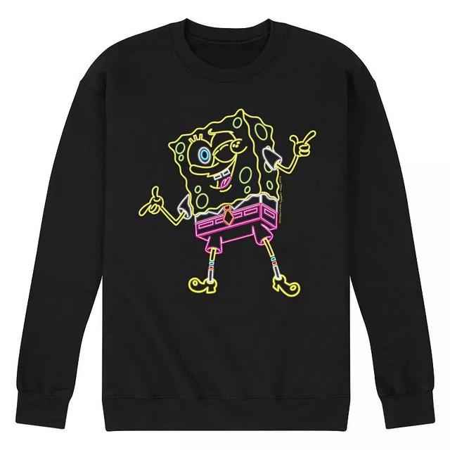 Mens Nickelodeon SpongeBob SquarePants Neon Fleece Sweatshirt Product Image