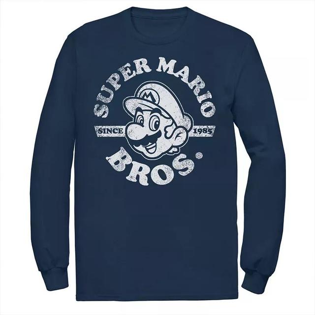 Big & Tall Super Mario Bros Since 1985 Long Sleeve Graphic Tee, Mens Blue Product Image