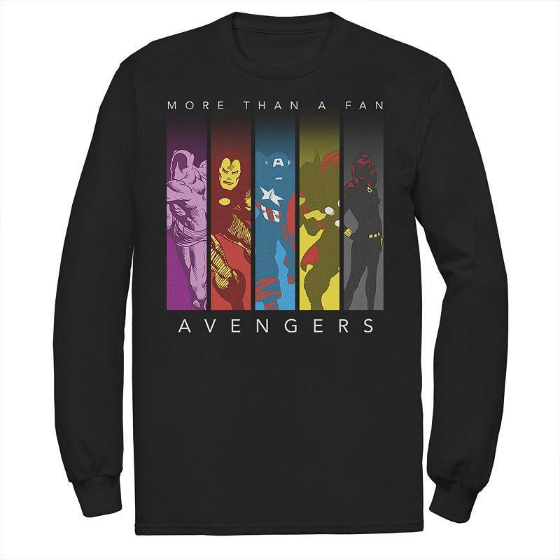 Mens Marvel Marvel Avengers More Than A Fan Colorful Panel Silhouette Long Sleeve Graphic Tee Product Image