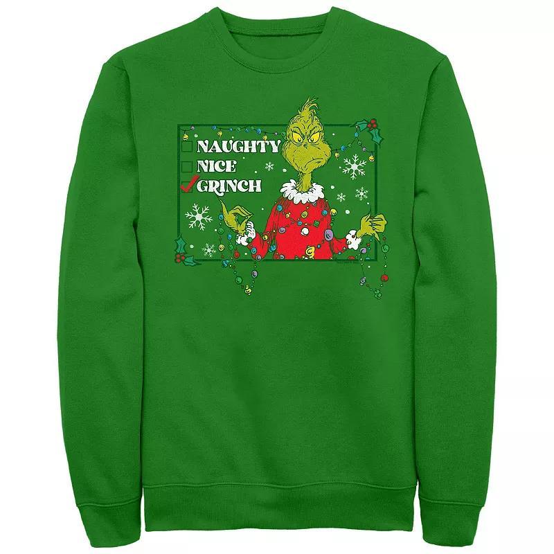 Big & Tall Dr. Seuss Checklist Grinch Graphic Fleece, Mens Product Image