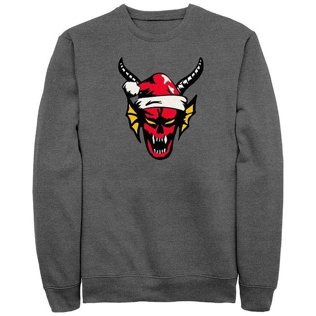 Mens Stranger Things Hellfire Christmas Graphic Fleece Grey Heather Product Image