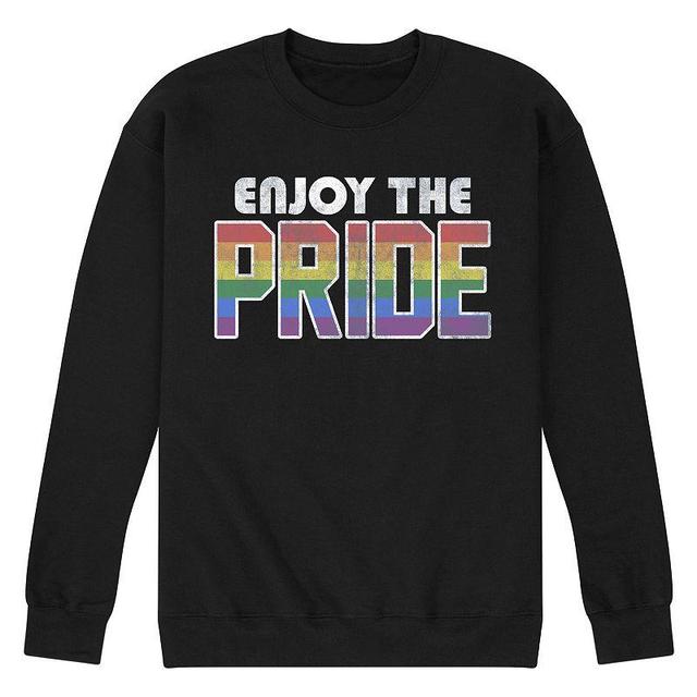 Mens Enjoy The Pride Fleece Sweatshirt Grey Product Image