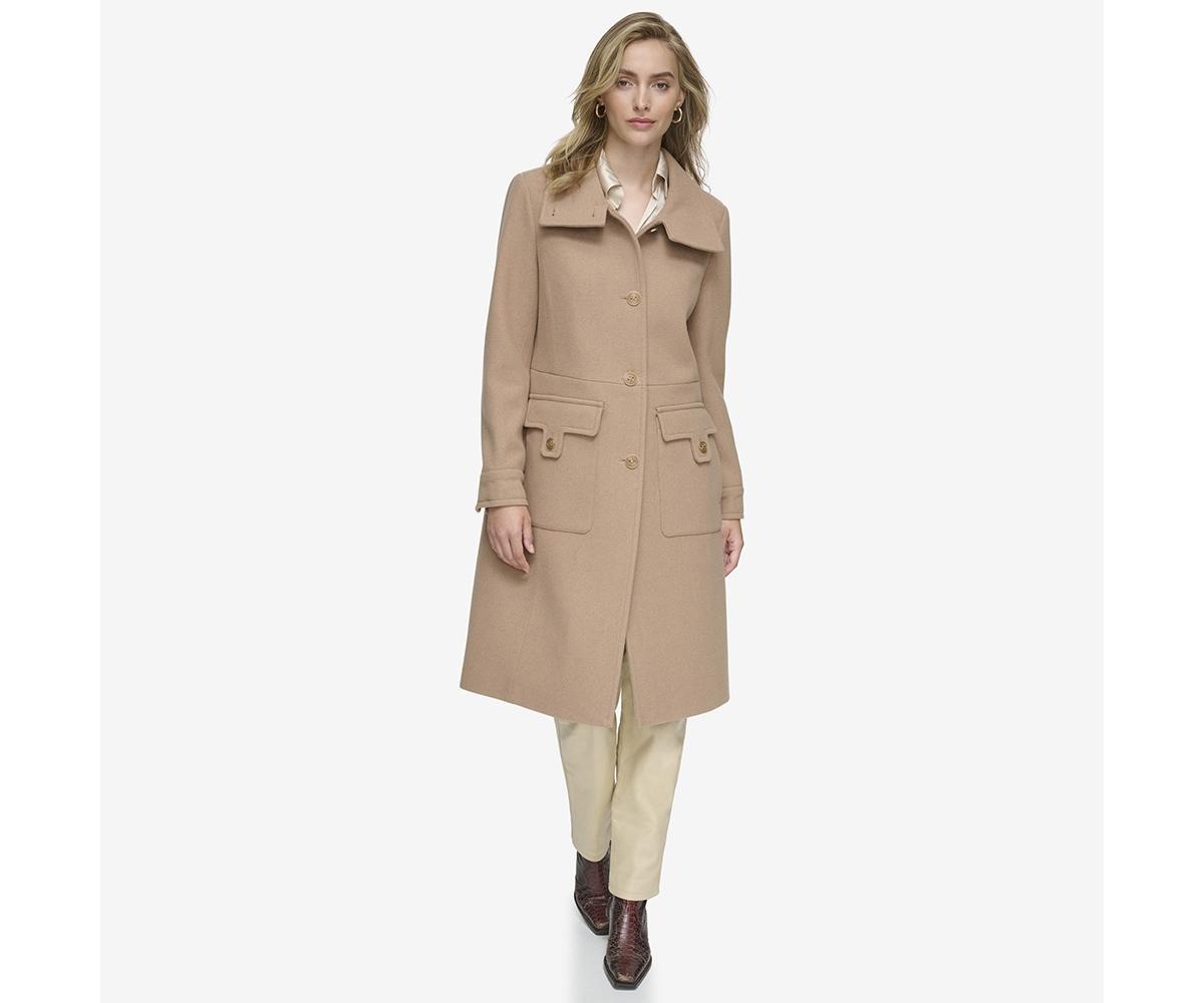 Andrew Marc Womens Almedia Sb Wool Twill Coat With Back Belt Product Image