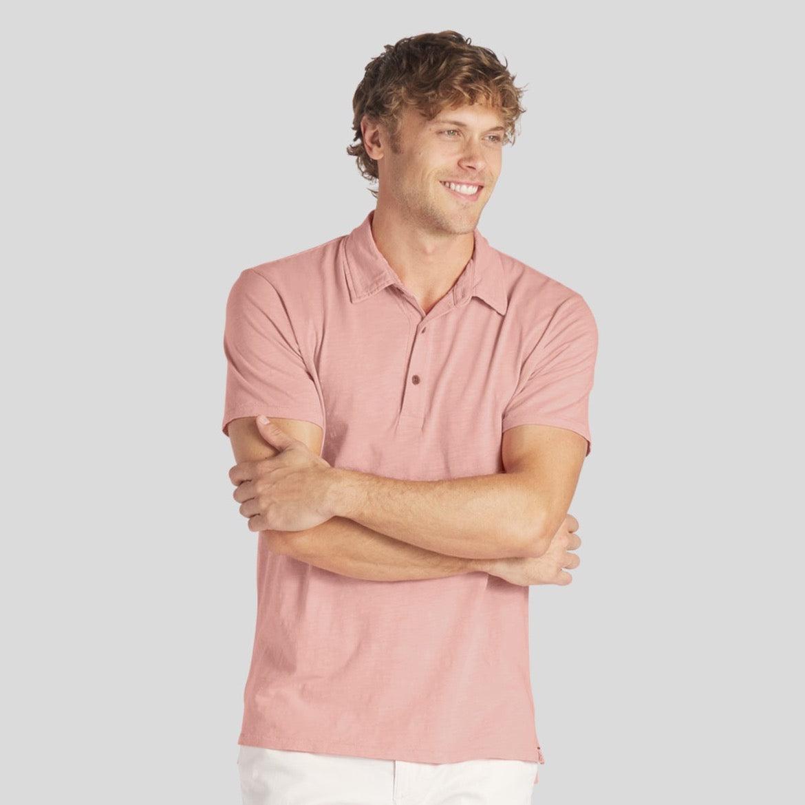 South Bay Slub Jersey Polo  - Coral Cloud Product Image