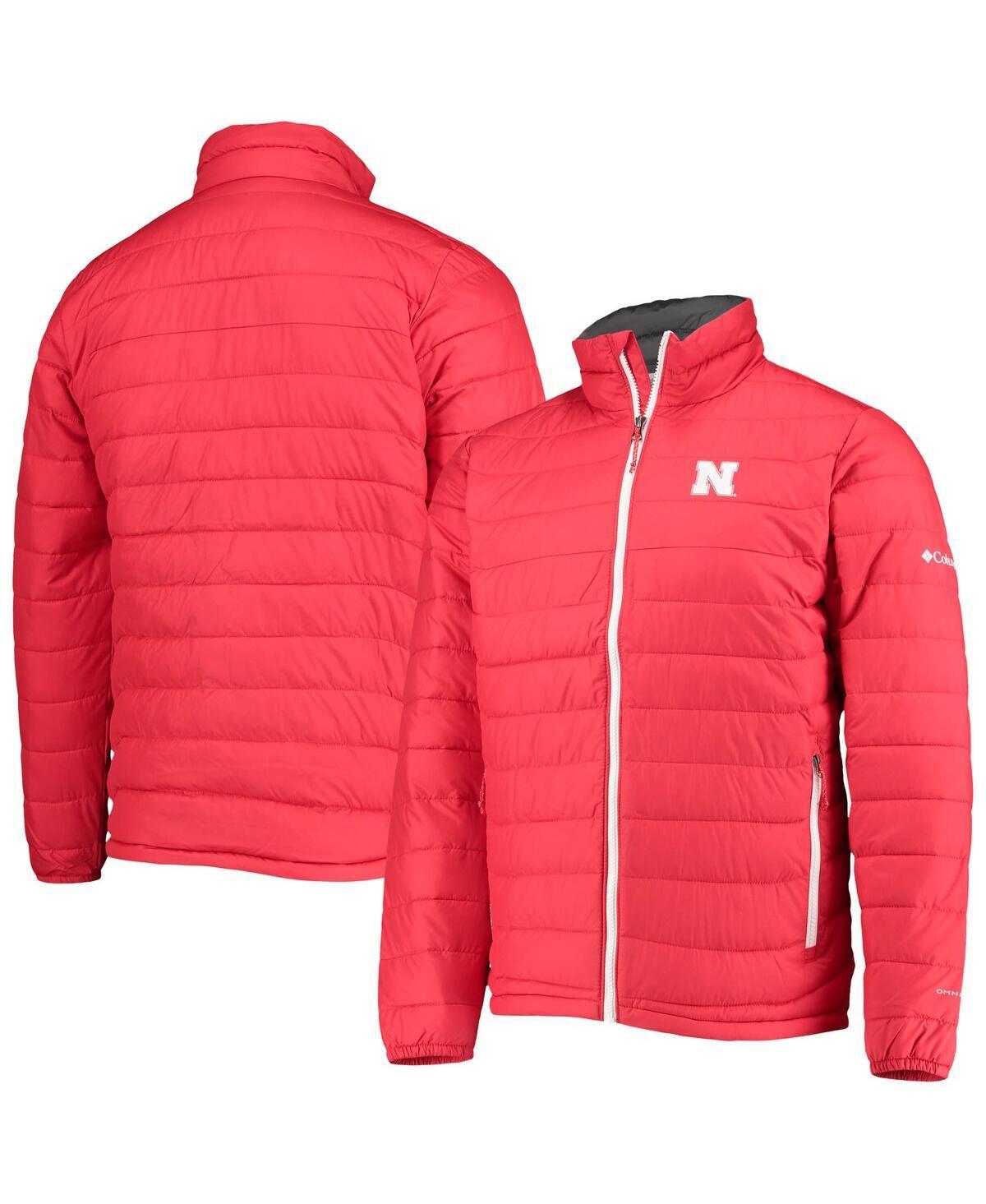 Mens Columbia Scarlet Nebraska Huskers Powder Lite Omni-Heat Reflective Full-Zip Jacket Product Image