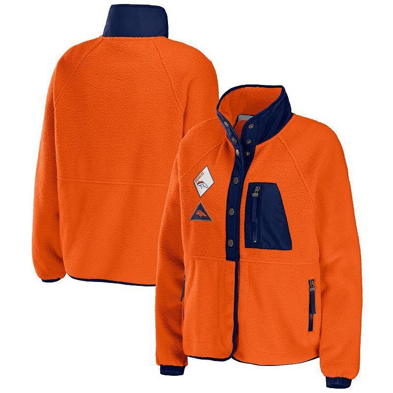 Womens WEAR by Erin Andrews Denver Broncos Polar Fleece Raglan Full-Snap Jacket Product Image