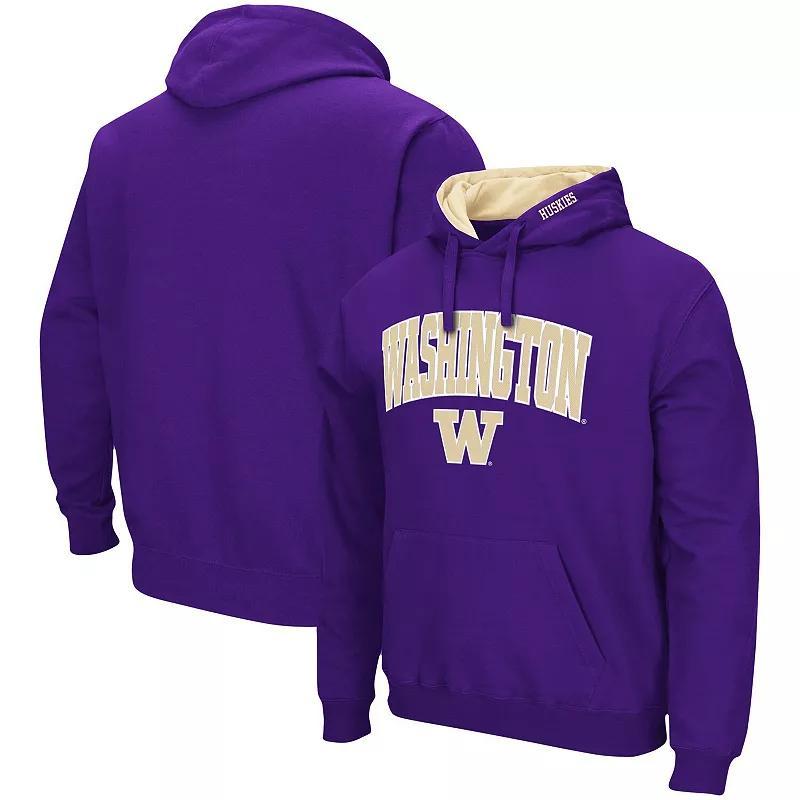 Mens Colosseum Purple Washington Huskies Arch & Logo 3.0 Pullover Hoodie Product Image