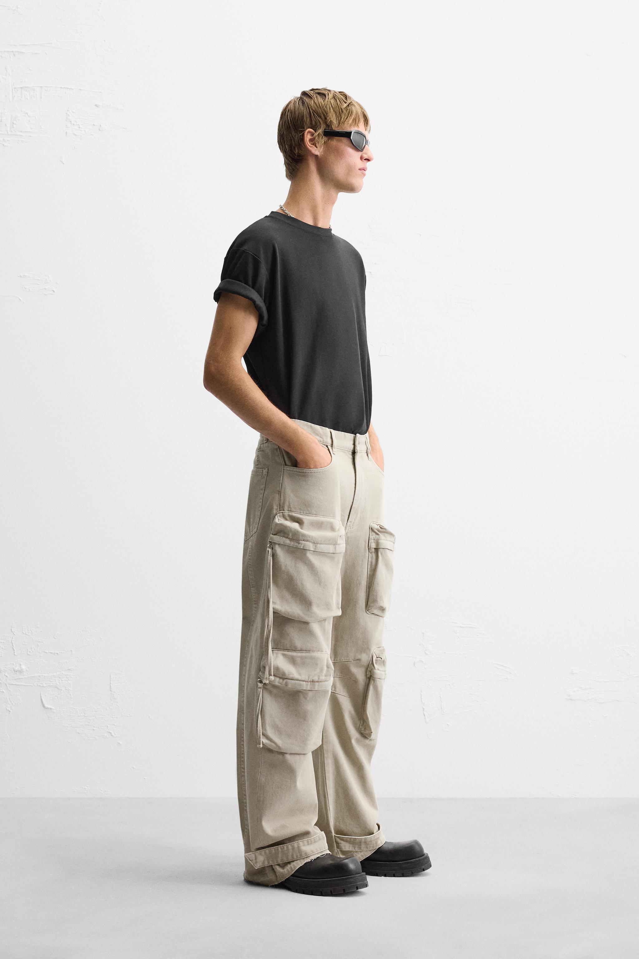 POCKET DENIM CARGO PANTS Product Image