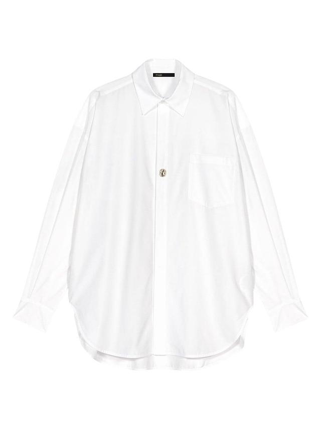 Womens Oversized Poplin Shirt Product Image