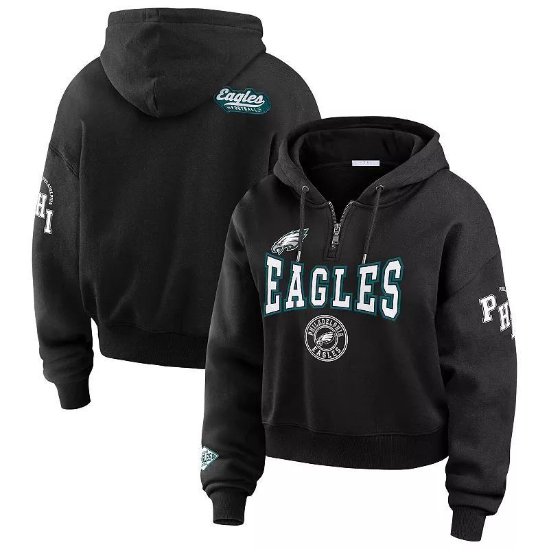 Womens WEAR by Erin Andrews Philadelphia Eagles Plus Size Patch Quarter-Zip Hoodie product image