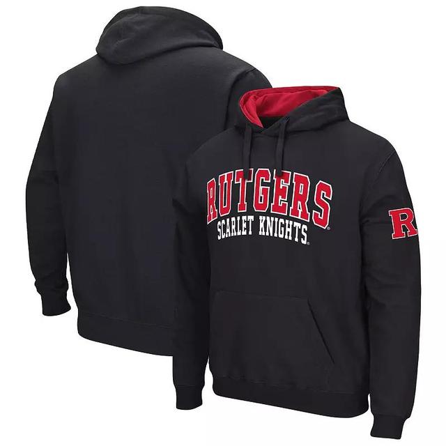 Mens Colosseum Black Rutgers Scarlet Knights Double Arch Pullover Hoodie Product Image