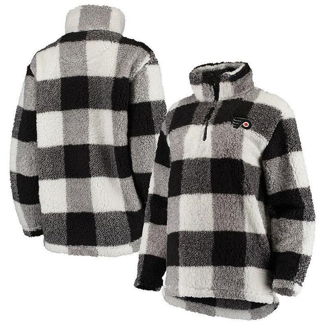 Womens G-III 4Her by Carl Banks Black/White Philadelphia Flyers Plaid Sherpa Quarter-Zip Jacket Product Image