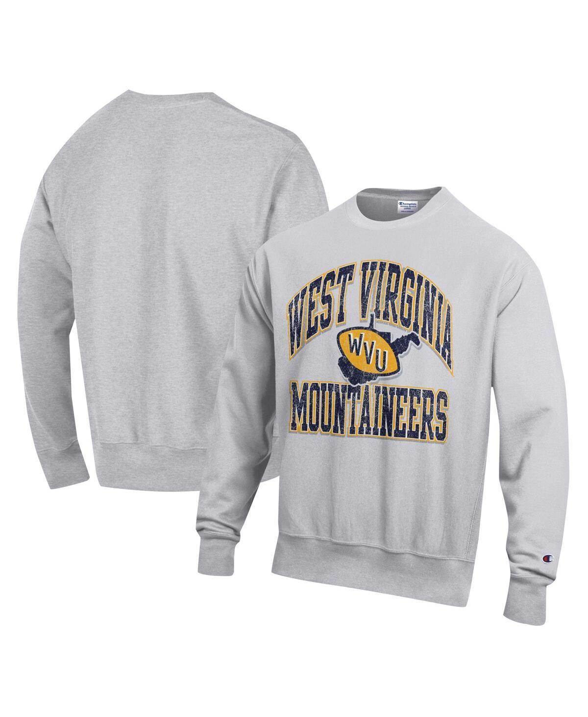 Mens Champion Heather Gray West Virginia Mountaineers Vault Late Night Reverse Weave Pullover Sweatshirt Product Image