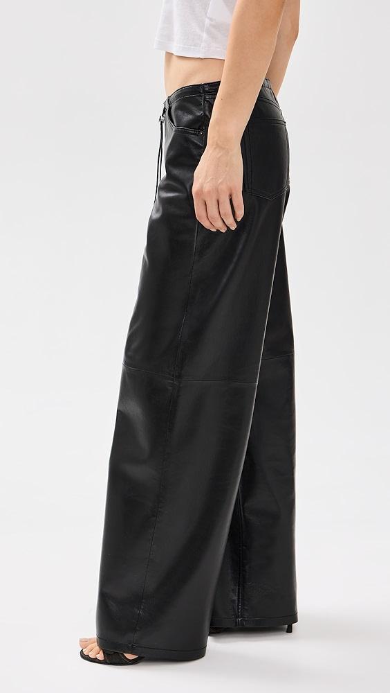 Still Here Cool Jeans in Black Leather | Shopbop Product Image