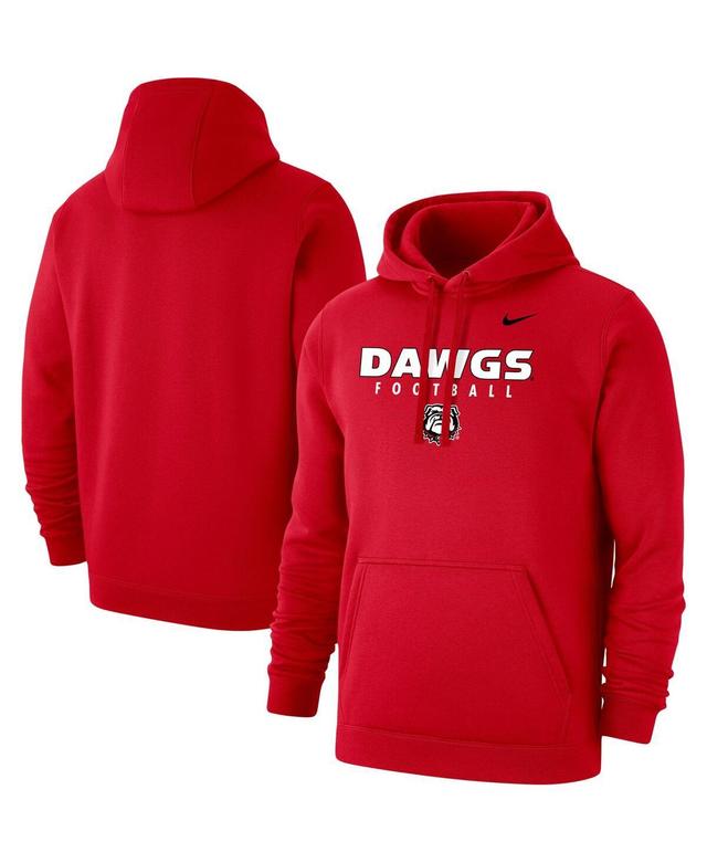 Mens Nike Red Georgia Bulldogs Football Drop Club Pullover Hoodie Product Image