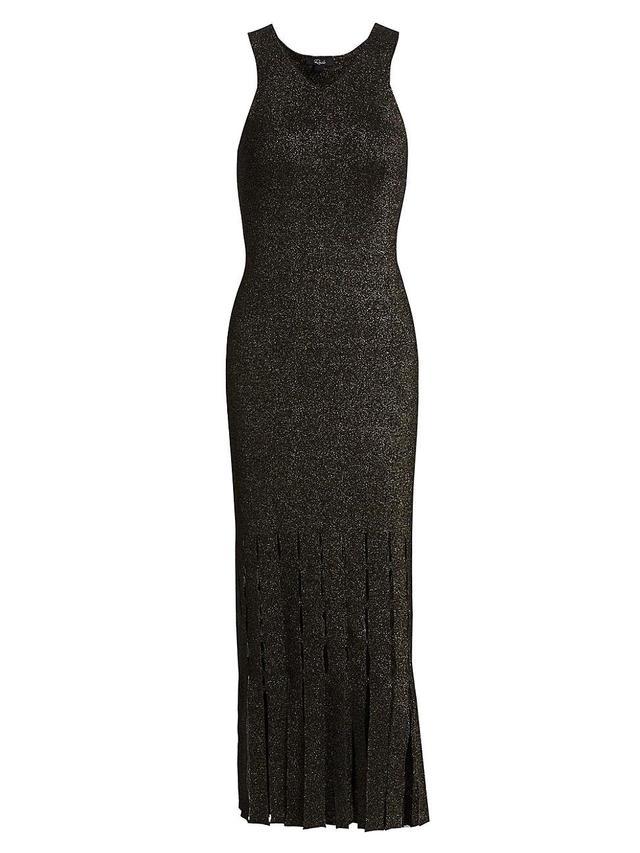 Womens Kaia Metallic Fringed Midi-Dress Product Image