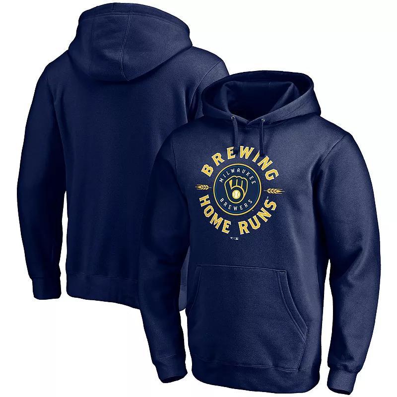 Mens Fanatics Navy Milwaukee Brewers Brewing Up Team Pullover Hoodie Product Image