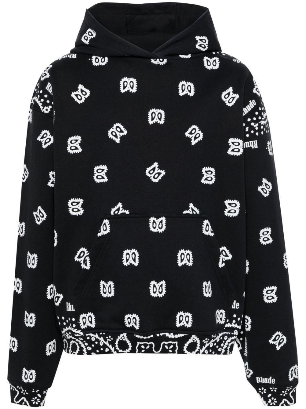 RHUDE Bandana Print Hoodie In Black Product Image