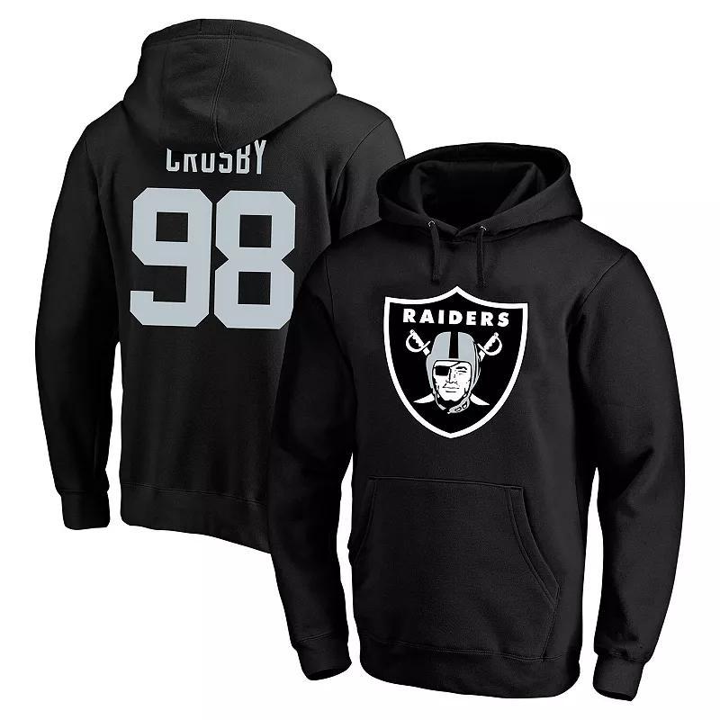 Mens Fanatics Maxx Crosby Black Las Vegas Raiders Big & Tall Name & Number Fleece Pullover Hoodie Product Image