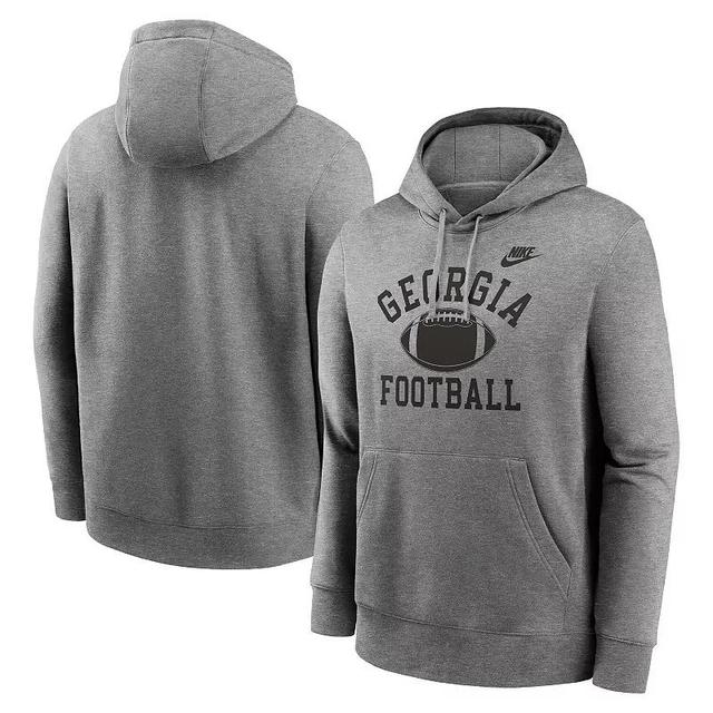 Mens Nike Heather Gray Georgia Bulldogs Legacy Football Icon Club Fleece Pullover Hoodie Product Image