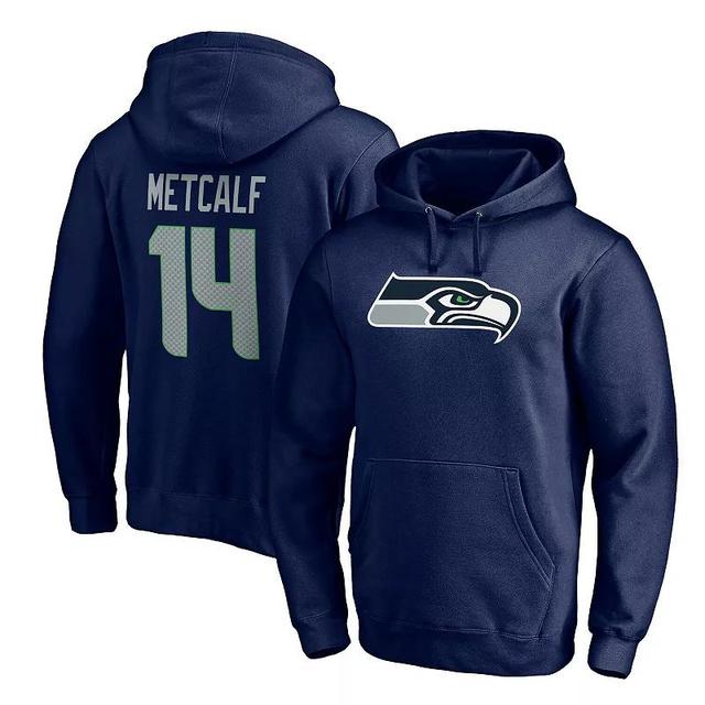 Mens Fanatics Branded DK Metcalf College Seattle Seahawks Player Icon Name & Number Pullover Hoodie Blue Product Image