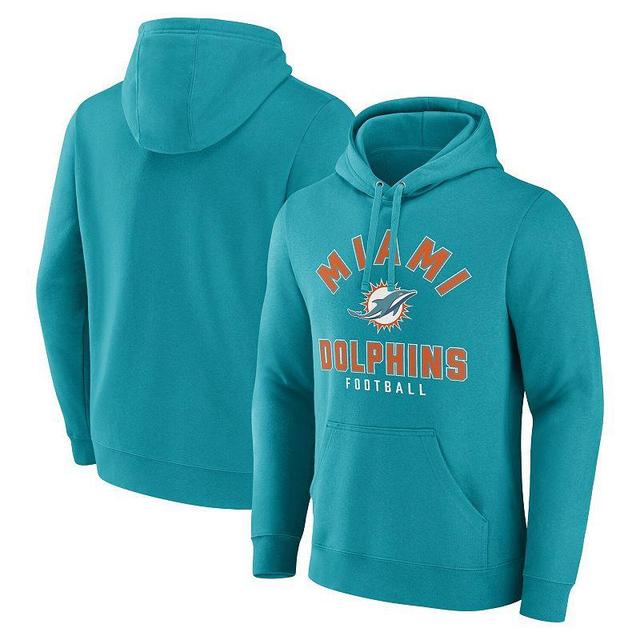 Mens Fanatics Branded Aqua Miami Dolphins Between the Pylons Pullover Hoodie Turquoise A Product Image