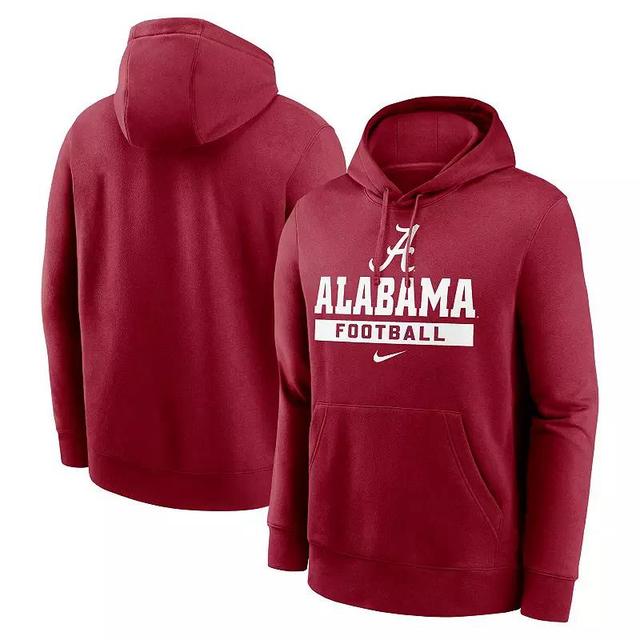 Mens Nike Crimson Alabama Crimson Tide Football Stack Club Fleece Pullover Hoodie Product Image