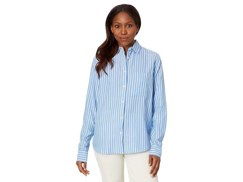 PACT The Sunset Classic Shirt Bondi Stripe) Women's Clothing Product Image