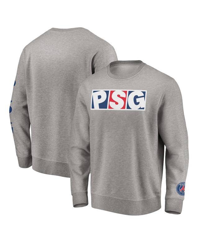 Mens Fanatics Branded Heathered Gray Paris Saint-Germain Fleece Pullover Sweatshirt Product Image