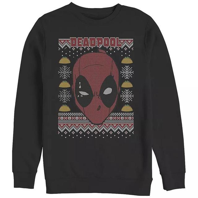 Big & Tall Marvel Deadpool Christmas Sweater Print Graphic Fleece, Mens Product Image