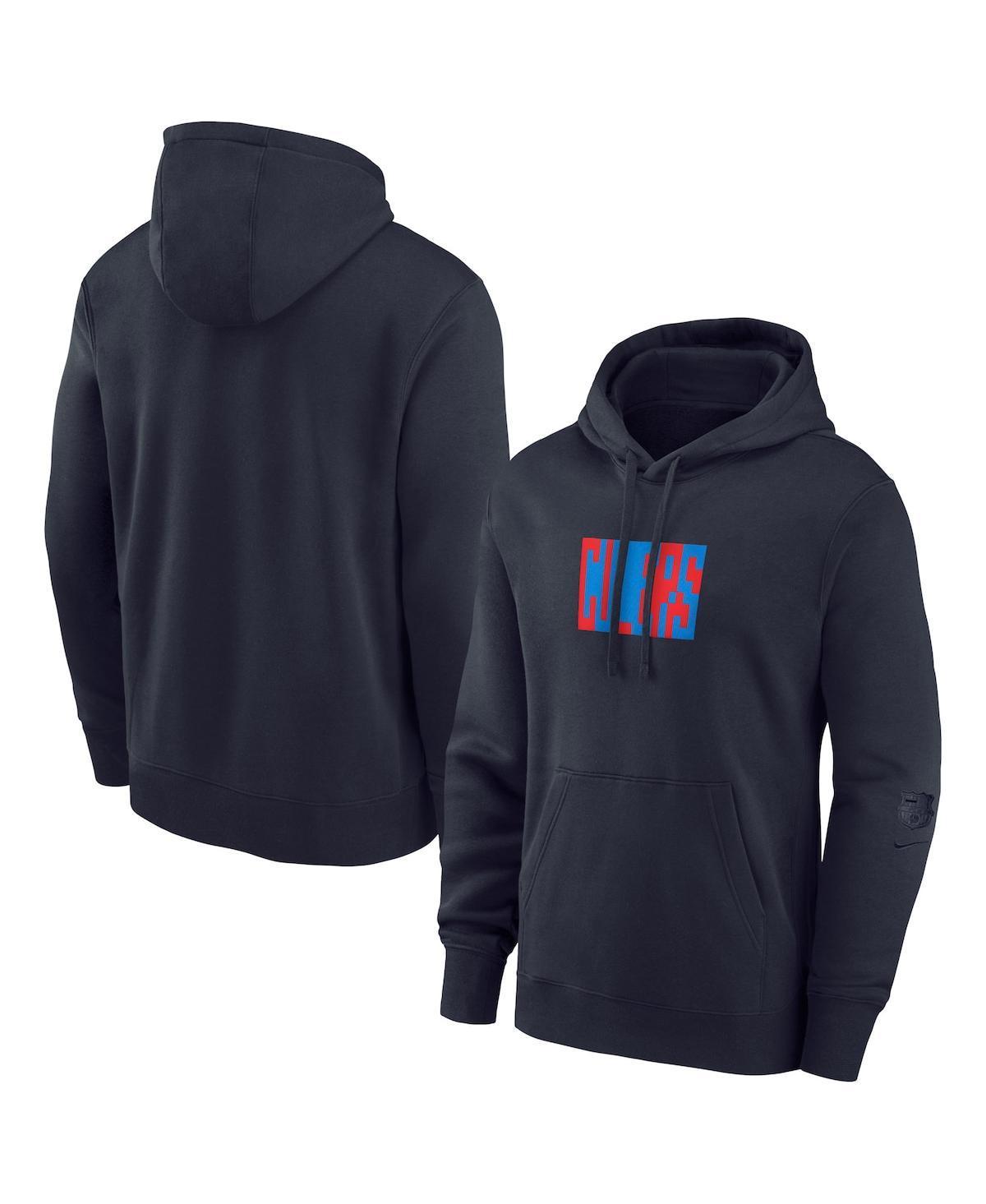 Mens Nike Blue Barcelona Fleece Pullover Hoodie Product Image