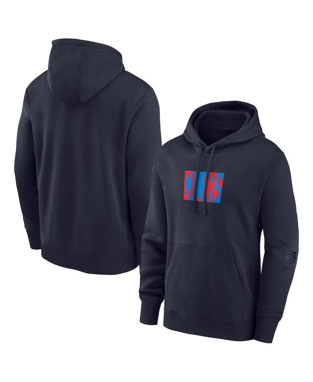 Mens Nike Blue Barcelona Fleece Pullover Hoodie Product Image