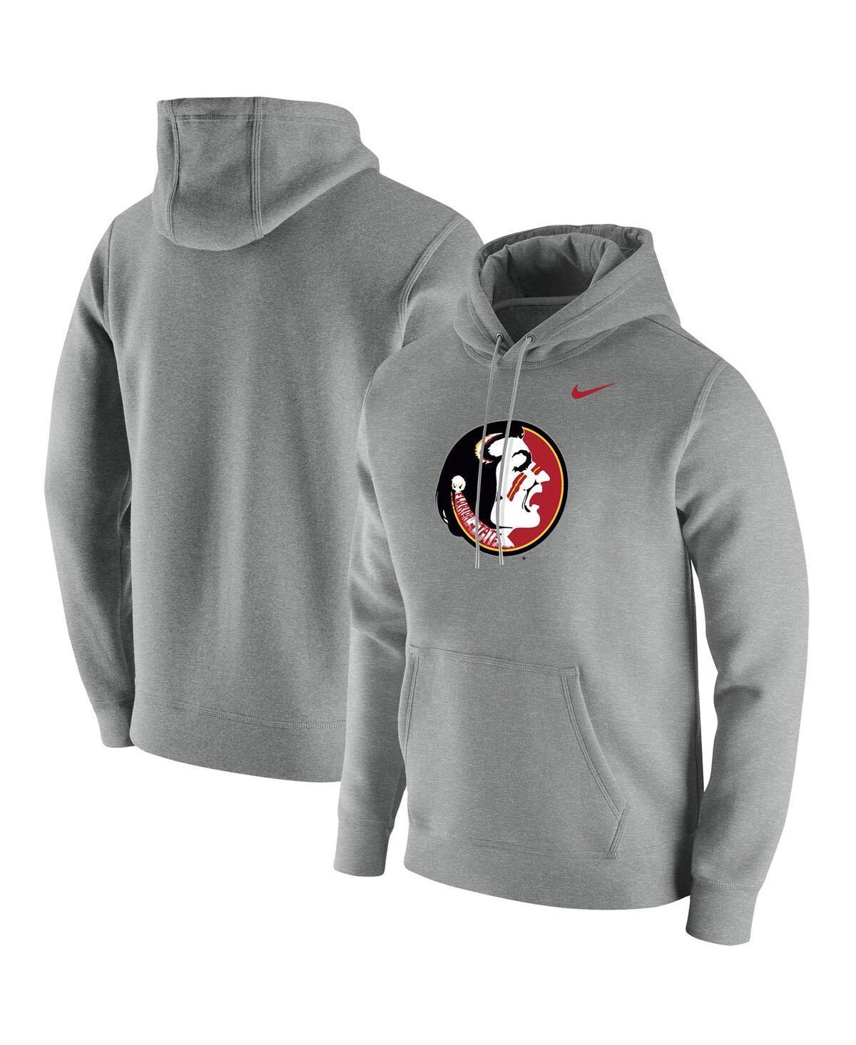 Mens Nike Heathered Gray Florida State Seminoles Vintage School Logo Pullover Hoodie Product Image