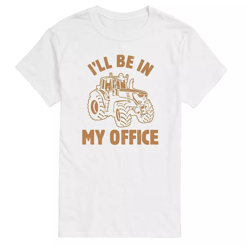 Big & Tall Be In My Office Tractor Graphic Tee, Mens White Product Image