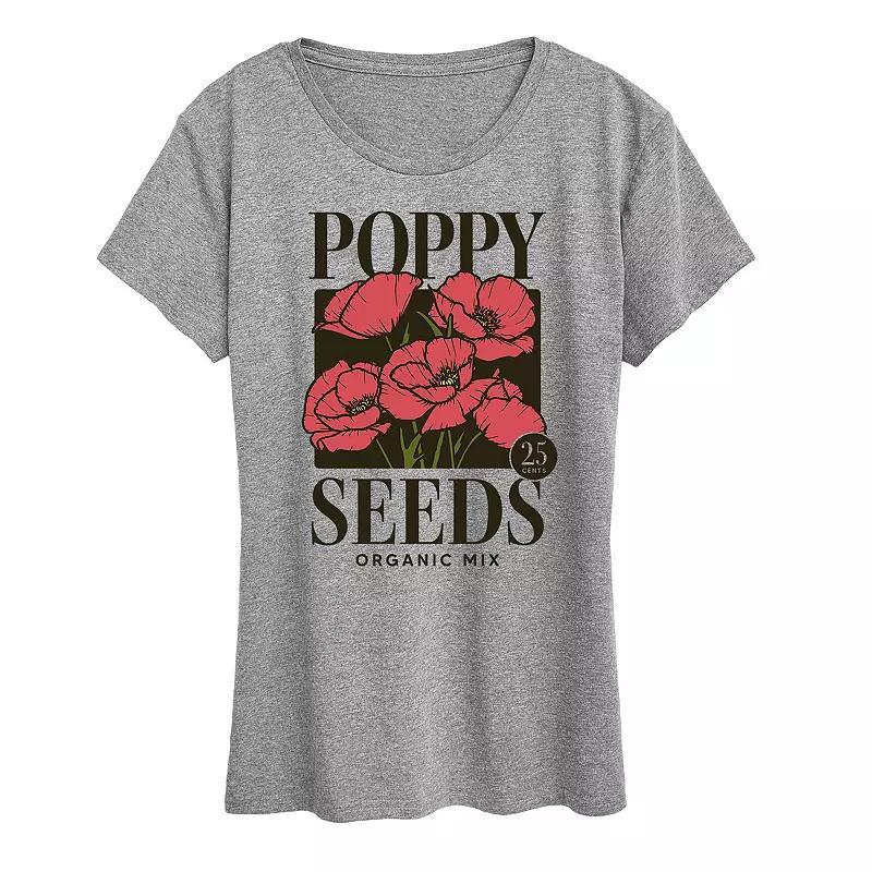 Womens Poppy Seed Packet Graphic Tee Grey Gray Product Image