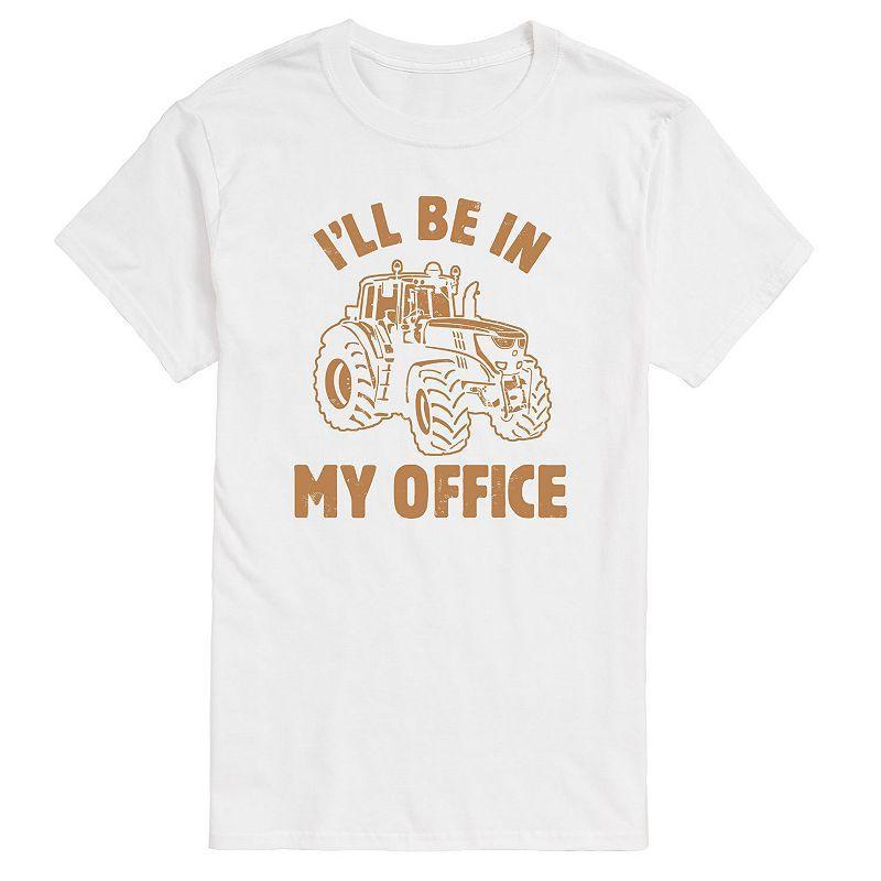 Big & Tall Be In My Office Tractor Graphic Tee, Mens White Product Image