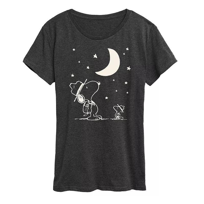 Womens Peanuts Snoopy & Woodstock Star Gazing Graphic Tee Product Image