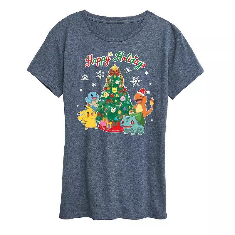 Missy Pokemon Christmas Celebration Graphic Tee, Womens Product Image