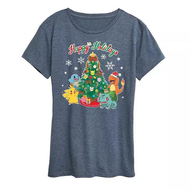 Missy Pokemon Christmas Celebration Graphic Tee, Womens Product Image