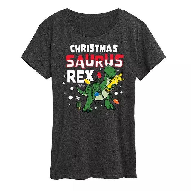 Disney / Pixars Toy Story Womens Christmas Saurus Rex Graphic Tee, Girls Heather Grey Product Image