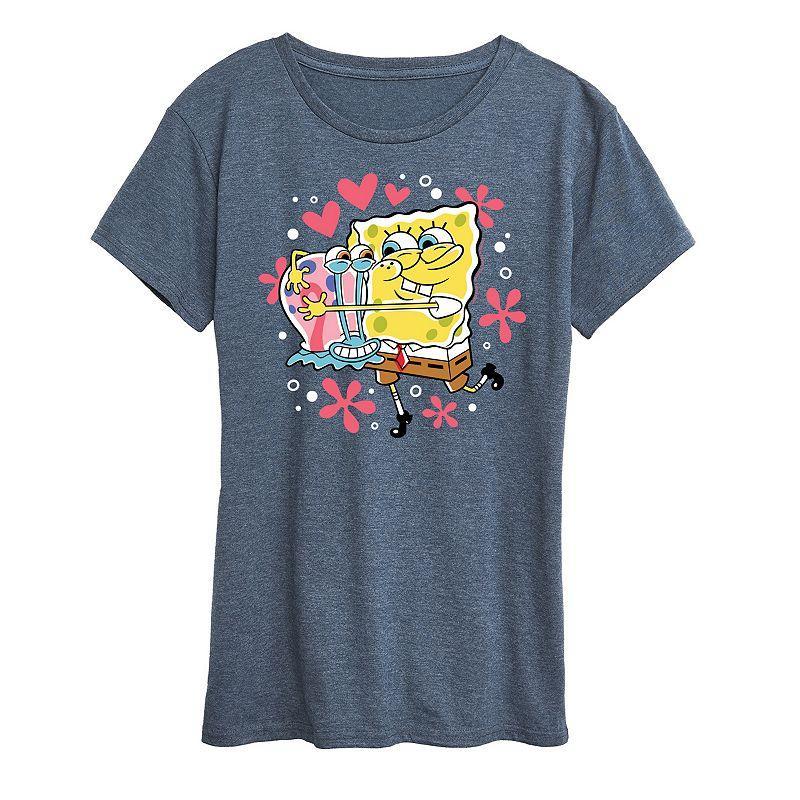 Womens Spongebob Squarepants Gary Hug Graphic Tee Grey Blue Product Image