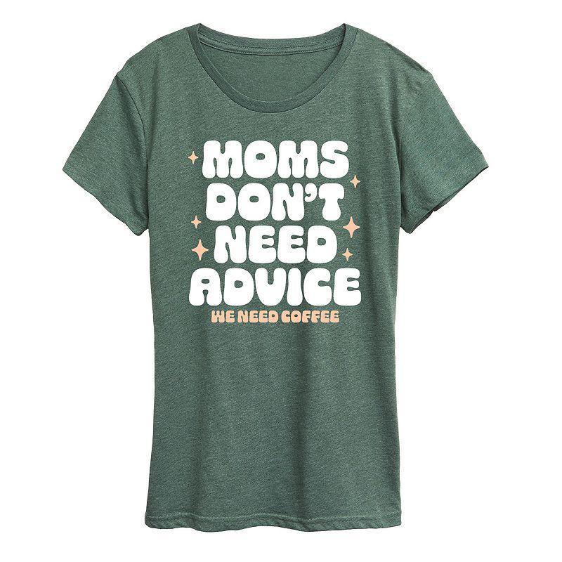 Womens Moms Dont Need Advice Need Coffee Graphic Tee Grey Blue Product Image